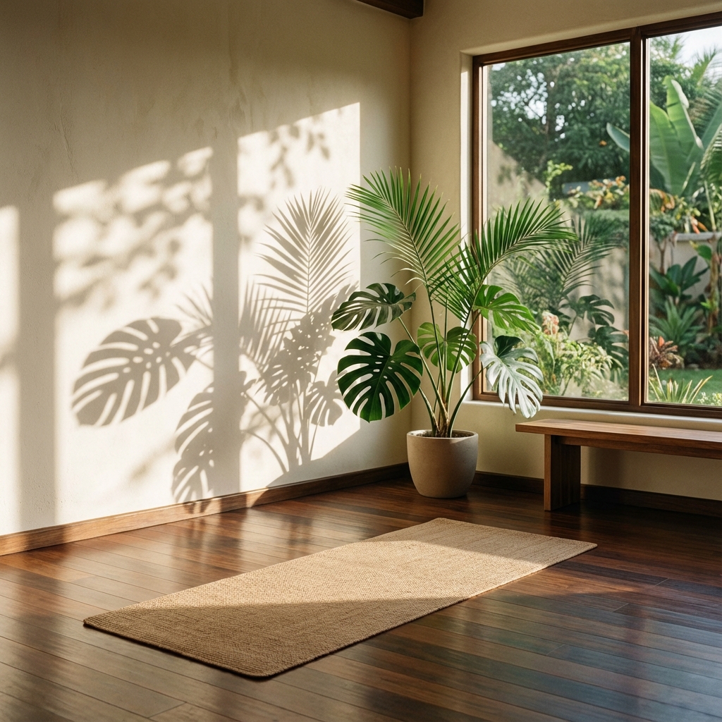 Sunlit practice corner